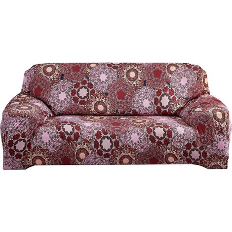 Sofa cover for 1, 2, 3, or 4-seater sofas. Stretch sofa cover with fruit pattern in durable, washable, and dust-resistant elastic fabric. Fabric, SFC-6. 3-seater (1/5)