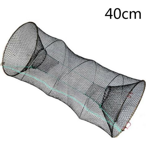 Filet de pêche rond 40 cm, cage à poissons légère et flexible, ressort haute résistance, panier de capture