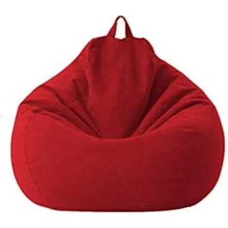Sac de canapé Lazy Housse de Canapé Inclinable Tissu Housses de Fauteuil Housse de Chaises sans Remplissage Siège Pouf Feuilletée Tatami Salon Meubles (Rouge, 80 x 90cm)-Ensoleillé (1/5)