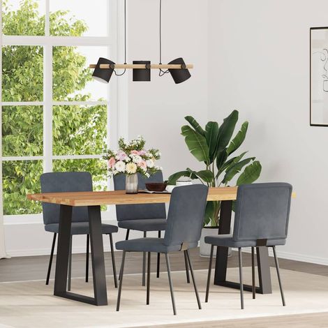Maison Exclusive - Esszimmerstühle 4 Stk. Dunkelgrau Samt (1/5)