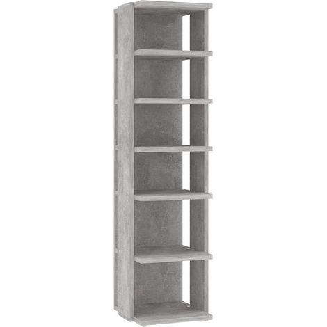 Maison Exclusive - Scarpiera Grigio Cemento 27,5x27x102 cm in Legno Multistrato (1/5)