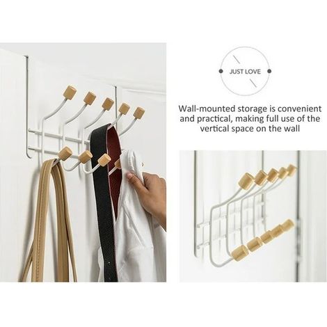 Ganchos de baño, colgadores de puertas para baños y dormitorios, con 10 ganchos – RAPANDA