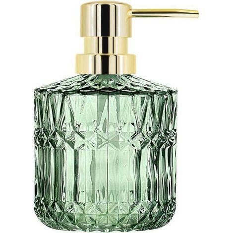 Distributeur De Savon - Verre Trempé Avec Pompe En Plastique - Pour Salle De Bain Cuisine Bureau - 8 X 8 X 18,5 Cm - Vert - 1 Pièce (1/5)