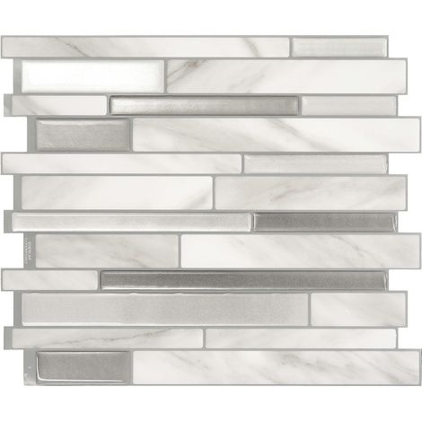 Selbstklebende Fliesen x4, 29,34x24,46cm- Smart Tiles Milano Carrera Klebefliesen 3D Fliesenaufkleber für Bad & Küche (1/5)
