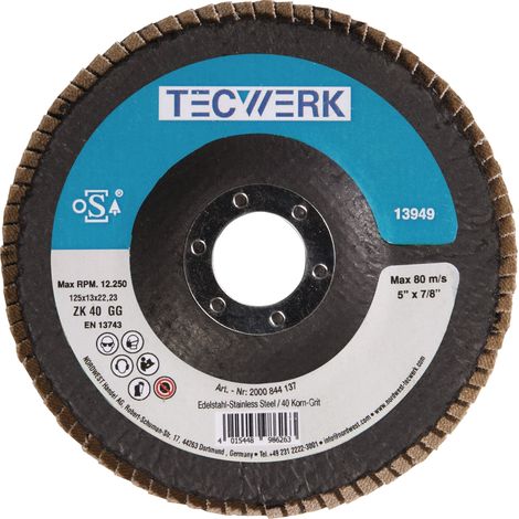 Disque à lamelles Action D.125mm K.60 conique INOX ZK TECWERK (1/2)