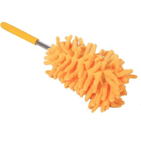 1 Plumeau microfibre chenille, poignée télescopique inox 29 pouces, lavable réutilisable, nettoyage maison voiture plafond(Troisième trimestre : août) (1/5)