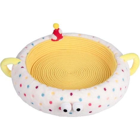 Griffoir pour chat en corde de coton interactif, lit et lime à ongles pour chat (1/5)