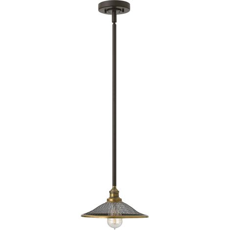 Lampada a sospensione plafoniera lampada a sospensione acciaio bronzo D 25,4 cm 1 fiamma (1/3)