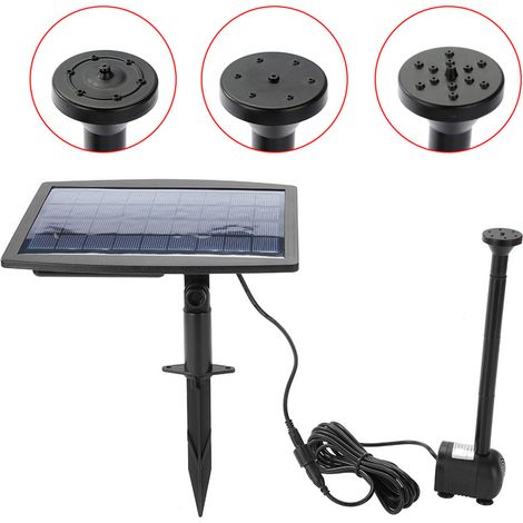 2,5-W-Solarbrunnenpumpe, ABS, Schwarz, für Wassergärten mit 19,3 x 17 cm großem Solarpanel (1/5)