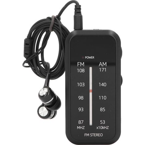 Miniatur-AM/FM-Stereo-Taschenradio, batteriebetrieben (AAA), tragbar mit Kopfhörern für den Innen- und Außenbereich sowie für Notfälle