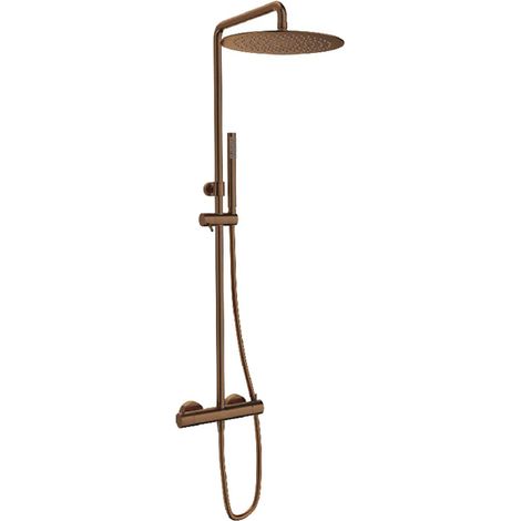 Colonne de douche thermostatique LOOP or rose brossé - SANYCCES (1/2)