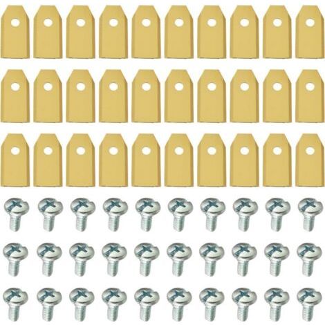 Juego de 30 cuchillas para robot cortacésped, cuchillas de repuesto universal, 35 × 18 × 0,6 mm, color dorado. (1/4)
