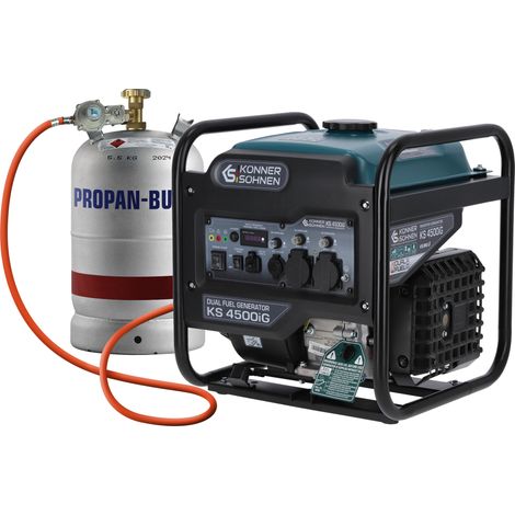 Generatore Inverter Dual Fuel Könner & Söhnen KS 4500iG (Gas/Benzina), 4,5 kW, Onda Sinusoidale Pura, Modalità Eco, USB QC 3.0 & Type-C, Ideale per Campeggio, Casa e Laboratorio, Affidabile e Silenzio (1/5)