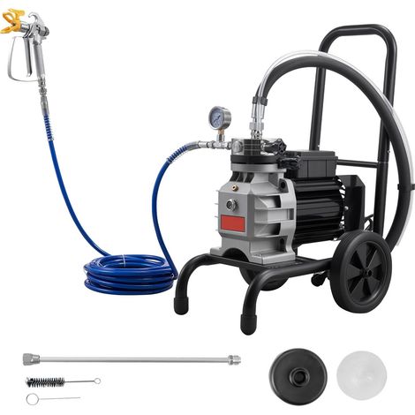 Pistolet de pulvérisation airless à membrane, 1100 W, haute pression 2200 psi, avec rallonge, aiguille de nettoyage et brosse, pour peinture intérieure et extérieure. (1/5)