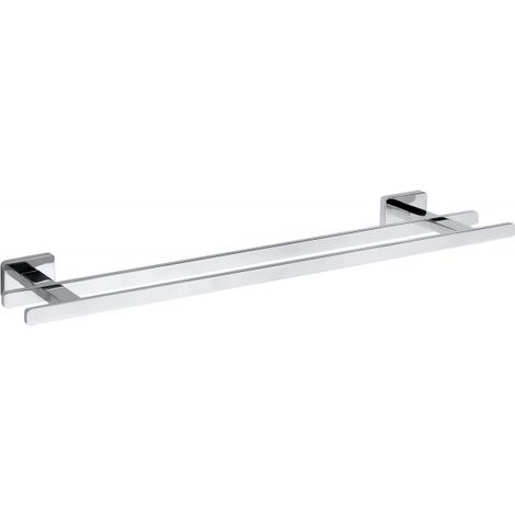 Porte-serviette double mural NIKI en alliage de zinc poli 55 x11,7 x3,6 cm (1/2)