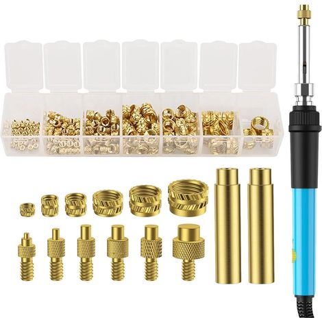 Insert de sertissage thermique Pièces thermorésistantes  Outil D'inserts Filetés Pièces de rechange fer à souder réparation circuit imprimé outil bricolage (1/5)