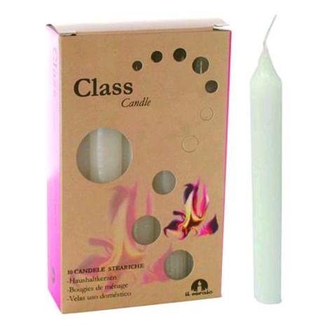 Candele Cera Steariche Bianco Astuccio 10Pz Mm.15X150H