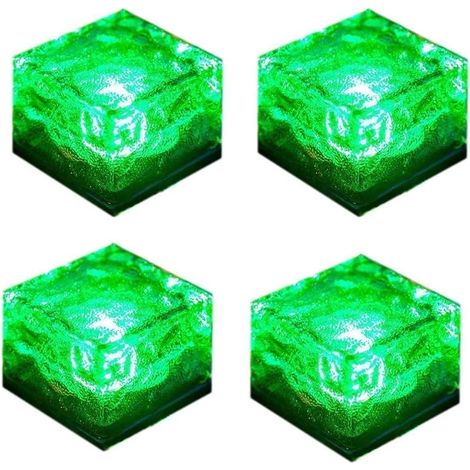 Lampes solaires d'extérieur Ineasicer, lot de 4 lampes solaires étanches au sol, 8 modes d'éclairage LED, lampes solaires lumineuses pour jardin, terrasse, pelouse, allée, pont, escaliers (vert)