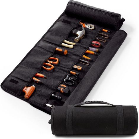 Werkzeugtasche zum Aufrollen – Werkzeugtasche mit Rollen, Aufbewahrungstasche für Werkzeug, wasserdichte und faltbare Aufbewahrungstasche mit Griff, Schlüsselorganizer zum Aufrollen, robuste Tragetasc
