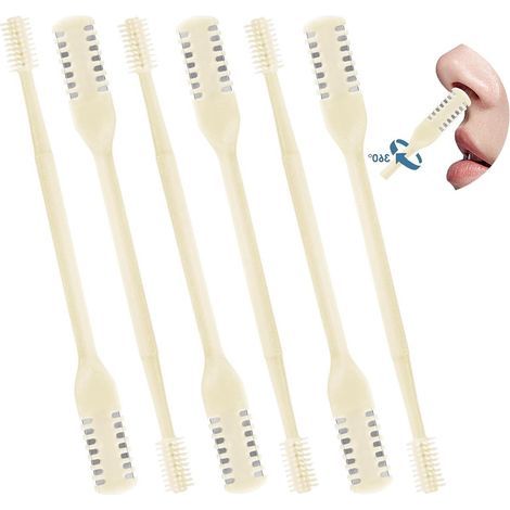 Tondeuse à poils de nez - Lot de 6 pièces - Tondeuse à poils de nez 2 en 1 - Pour hommes et femmes - Outil d'épilation à 360° (1/5)
