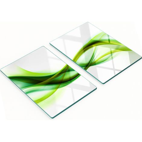 Pannelli decorativi multifunzionali in vetro con motivo onde astratte, 2x40x52 cm (1/5)