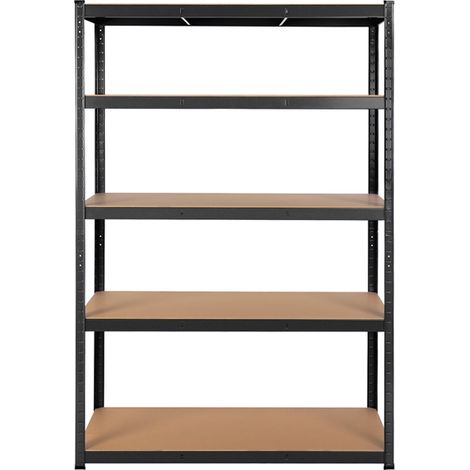 Homevive 180 x 120 x 60 cm 5 Niveles Estantería Metálica Almacenaje Estante para Garaje Taller Trastero Bricolaje Negro