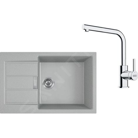 Franke - Set de cuisine T116Š, évier en tectonite S2D 611-78 XL et robinet FP 3230.031, gris/chrome 143.0687.354 (1/4)