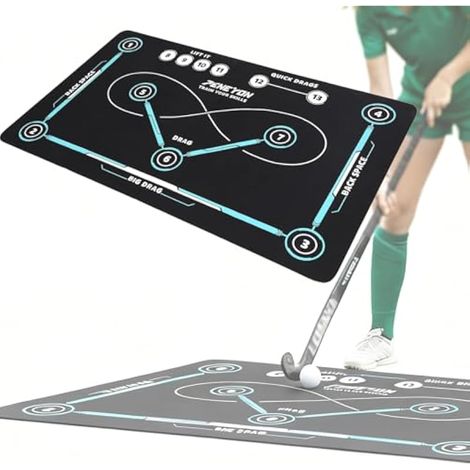 Tapis d'entranement de Hockey, 150 x 90 cm Tapis d'entranement pour l'intérieur et l'extérieur, Surface Antidérapante et Silencieuse, Accessoire de Hockey pour Adultes et Enfants