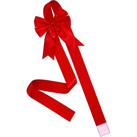 Nœud de Noël rouge (1 pièce), idéal pour les décorations de fêtes : placards de cuisine, portes, entrées, murs, clôtures, arbres (1/5)