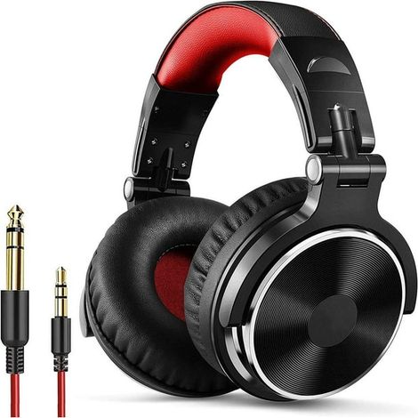 Kabelgebundener Over-Ear-Kopfhörer mit kraftvollem Bass, faltbaren Ohrmuscheln, HiFi-Stereo-Klang, langanhaltendem Tragekomfort, schwarz, für den täglichen Gebrauch (1/5)