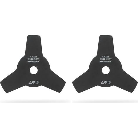 Lame 3 Dents Pour Débroussailleuse Compatible Coupe 230 mm Alésage 25 4 mm Épaisseur 1 4 mm Qualité Supérieure Lot de 2