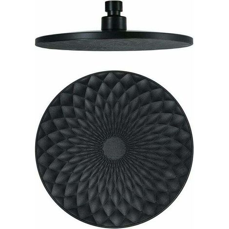 Pommeau de douche Tigrezy, rond, fixe, 9 pouces, ABS, économie d'eau, haute pression, connecteur G1/2, noir (1/4)
