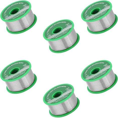 6 pièces étain de soudure , étain sans plomb avec noyau de colophane, étain à souder avec flux, fil de soudure pour la réparation et le bricolage des composants de soudure électriques électroniques(0.