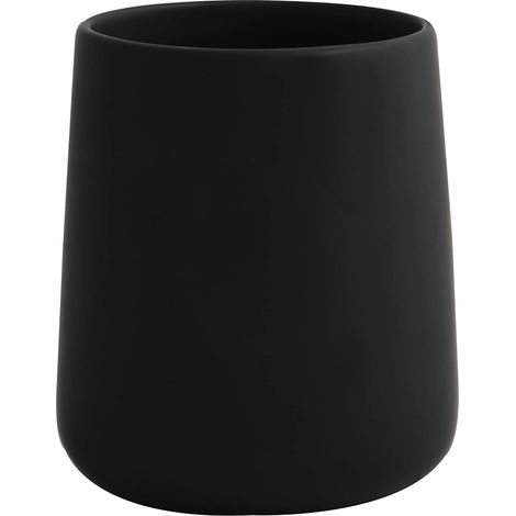 Gobelet Céramique Maonie Finition Noir Mat Design Élégant pour Salle de Bain Ø 8 x 11 cm Idéal pour Brosse à Dents et Accessoires Durable et Facile à Nettoyer (1/4)