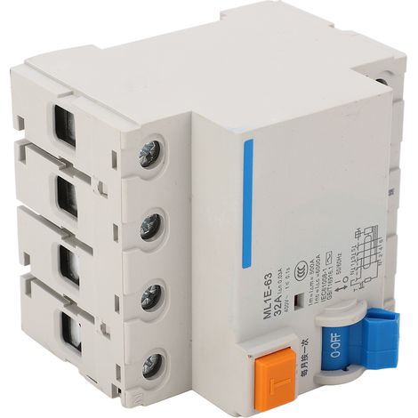 Disjoncteur différentiel BERM 3P+N 32A 400V protection surintensité et courant résiduel, interrupteur automatique modulaire pour tableau électrique (1/5)