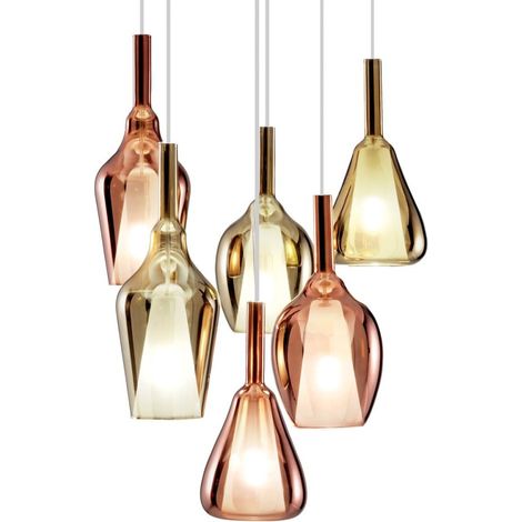Lampadario classico gea luce ofelia mini g9 s6 led metallo vetro oro rame lampada soffitto