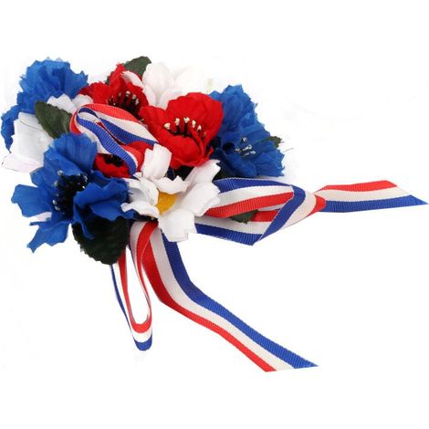 Adorno para velas con acianos y amapolas, 10 cm, azul. (1/2)