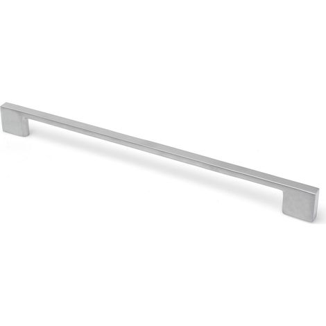 Asa de zamak con acabado cromo mate, dimensiones:272x8x27mm y entrepuntos:256mm -
