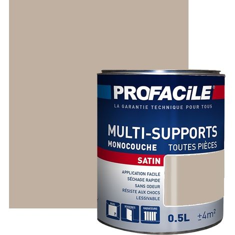 Peinture intérieure multi-supports, satin, murs, plafonds, boiseries, radiateurs, sans odeur, plusieurs teintes PROFACILE BFB0A0 0.5 litre