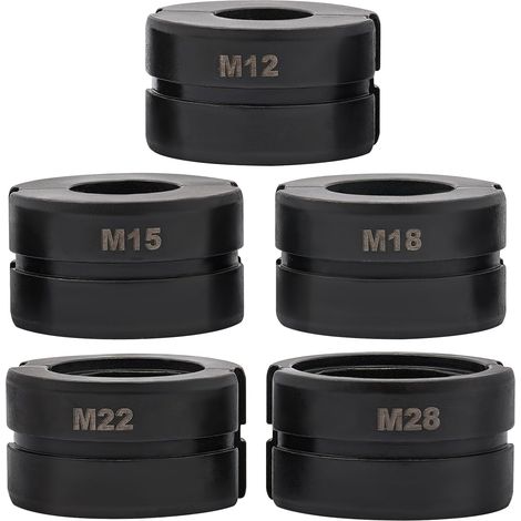 Jeu de mâchoires à sertir M - Insert de mâchoires à sertir (M12, M15, M18, M22, M28), en acier Cr40, trempé et noirci, pour tuyaux en cuivre dans la construction, l'énergie et la construction navale (1/5)