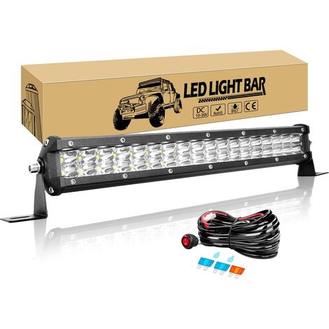 Barre LED 38cm 15'' 108W Rampe LED Slim 12V 24V IP67 Étanche Projecteur Feux Phare de Travail LEDs pour 4x4 Voiture Camion Tracteur Quad Avec Faisceau de Câbles (1/5)