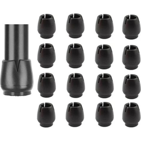 Protecteur De Pied De Chaise - En Feutre Et Silicone - Diamètre 12 À 16 Mm - Pour Sol Dur - Noir - Lot De 16