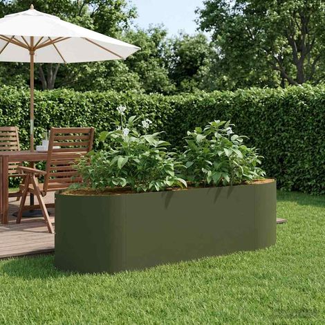 vidaXL Jardin surélevé Vert olive 140 x 40 x 40 cm Acier