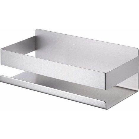 Estante adhesivo para baño de 23 cm, XU, acero inoxidable SUS304, no requiere perforación --Crezuo