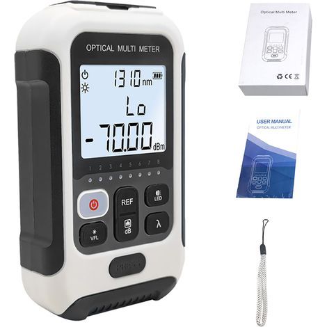 White Multifunctional High-Precision Fiber Optic Power Meter Optical Tester for Communication Engineering (1/5)