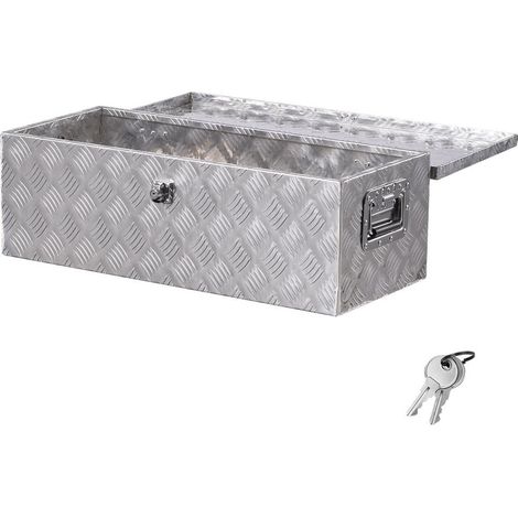 Pour pick-up et camping-car, accès facile avec poignées latérales, coffre à outils aluminium avec serrure (1/5)