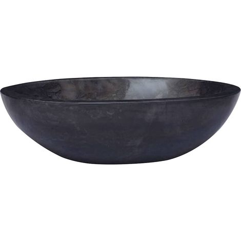 Vasque à poser Lavabo à poser pour salle de bain - Noir 53x40x15 cm Marbre BV235842 - BonneVie (1/5)