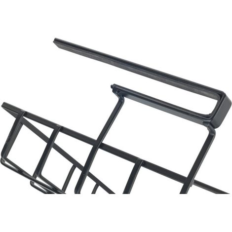 Panier de Rangement Suspendu pour Étagère Klea, Aménagement intérieur des placards, Antidérapant, Métal Enduit, 34x13x25cm, Noir (1/5)