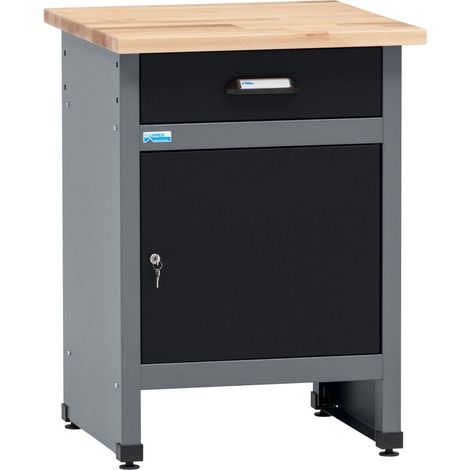 Kupper – Établi 12399 – Largeur 60 cm – Charge maximale 300 kg – Plateau en hêtre massif 30 mm – Tiroir à extension totale