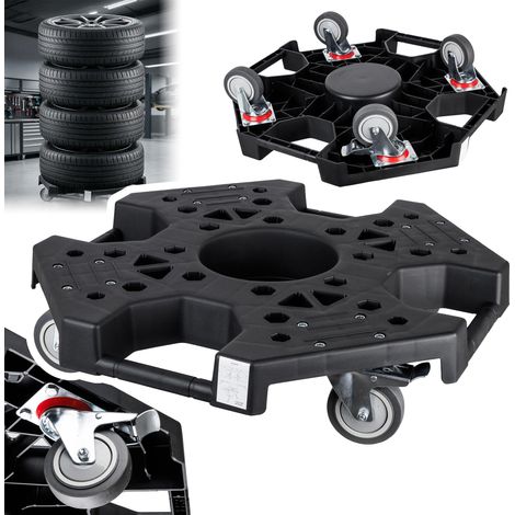 Plateforme de transport pour pneus de grandes roues (250 kg) - Chariot de transport pour jantes (1/5)